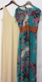 Meghan Fabulous Sz S Printed Maxi Dress Multi Color NEW QQ10 120
