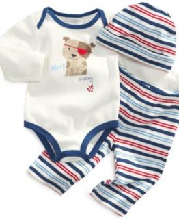 First Impressions Baby Set, Baby Boys 3 Piece Pirate Pup Hat, Bodysuit