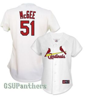 Willie McGee St Louis Cardinals Womens Home Replica Sewn Jersey Sz s