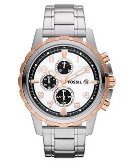 Fossil Watch, Mens Chronograph Dean Stainless Steel Bracelet 45mm