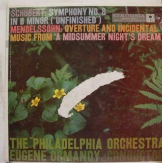 Ormandy Schubert Mendelssohn Symphony No 8 Midsummer Nights Dream LP
