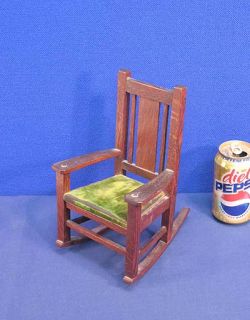 Mission Oak Rocking Chair Salesman Sample Miniature Melora Toy Doll
