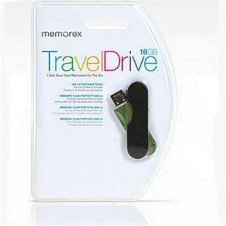 Memorex 16GB TravelDrive Capless Flash Drive w Security Software from