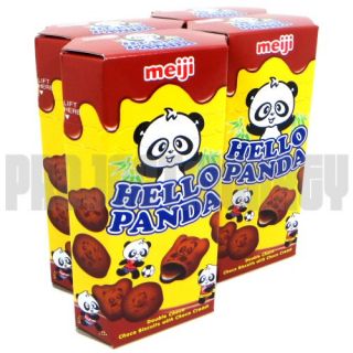 Meiji Hello Panda Double Choco Japanese Snacks 4 Packs Chocolate Candy