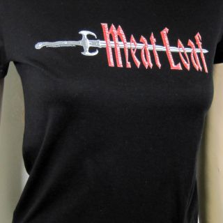 Meat Loaf Sword T Shirt Tee Womens Ladies Top Black New Cotton Medium
