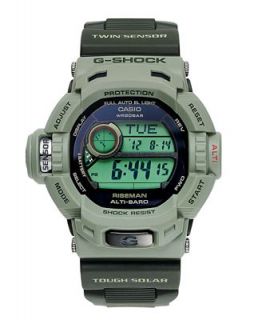 Shock Watch, Mens Digital Riseman Green Resin Strap 51x49mm G9200ER