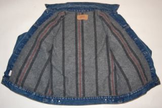 Vintage Levis Wool Blanket Lined Denim Jean Jacket Mens 40 USA