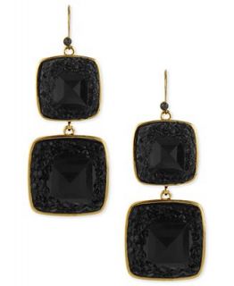 Kenneth Cole New York Earrings, Gold Tone and Black Bead Drop Earrings