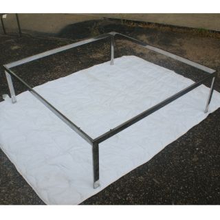4ft Square Vintage Stainless Steel Coffee Table Base