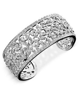 Eliot Danori Bracelet, Crystal Accent Floral Cuff   Fashion Jewelry