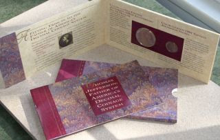 1993 Thomas Jefferson Coin and Currency Set $2 Note w/ Rare Matte