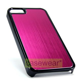 Pink Brushed Metal Slim Hard Case Phone Cover for Apple iPhone 5