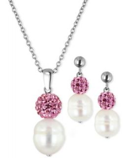 Sterling Silver Necklace, Pink and White Cultured Freshwater Pearl