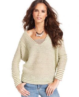 Free People Sweater, Long Sleeve V Neck Striped   Womens Sweaters