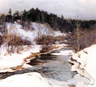 Willard Leroy Metcalf The Frozen Pool Painting Repro