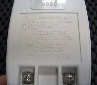 MG Electronics MGT1640 16 5 Vac 40VA Alarm Transformer