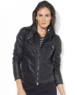 Lauren Jeans Co. Jacket, Leather Moto   Womens Jackets & Blazers