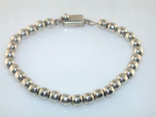 Vintage Mexican Bead Sterling Silver Bracelet