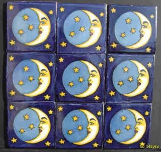 Lot of 40 Mexican Talavera Tiles 4x4 Luna