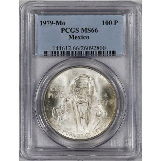 1979 MO Mexico Silver 100 Pesos PCGS MS66