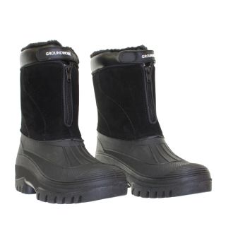Mens Black Fur Lined Mucker Waterproof Outdoor Yard Garden Boots Size