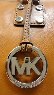 Authentic Michael Kors Astor Genuine Brown Leather Luggage Satchel