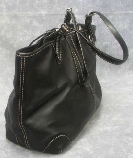 Authentic Michael Kors Soft Black Leather Tote Shopper Handbag