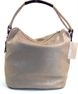 Michael Kors Gold Canvas Marina Large Shoulder Handbag Bag $198