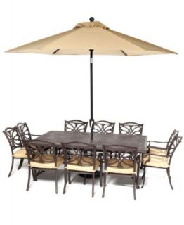 Kingsley Outdoor Patio Furniture, 11 Piece Set (84 x 60 Dining Table