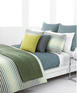 Lacoste Canopy Green Stipe Twin Duvet Cover Set
