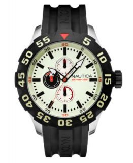 Nautica Watch, Mens Chronograph NST 500 Black Polyurethane Strap
