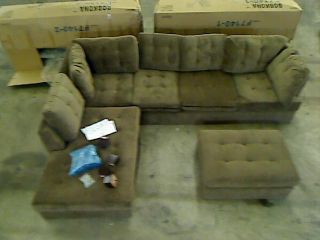 Bobkona Michelson 3 Piece Reversible Sectional with Ottoman Sofa Set