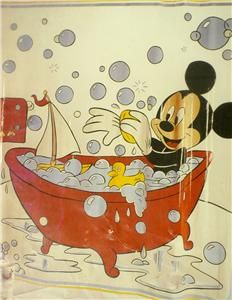 1989 Disney Mickey Mouse Shower Curtain Mickeys Bath Bathroom Still