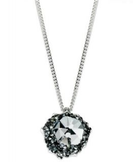 Swarovski Necklace, Silver Tone Crystal Silvernight Pendant Necklace