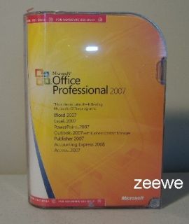 Microsoft Office 2007 Professional Full Retail Version New Box Window