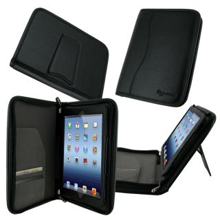 Executive Portfolio Genuine Leather Case Cover for iPad Mini   Black