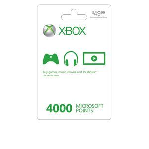 Microsoft Xbox Live Point Card 4000 Points