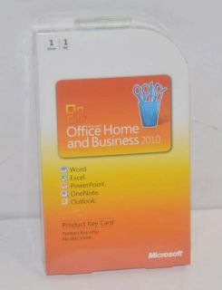 Microsoft Office Home and Business 2010 Product Key Card 1 PC