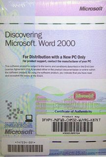 Microsoft Word 2000 w COA Manual CD for PC New
