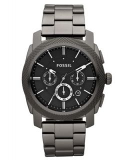 Fossil Watch, Mens Chronograph Machine Gray Plated Stainless Steel