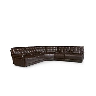 Dylan Leather Sectional Sofa, 3 Piece (2 Loveseats and Wedge) 136W X