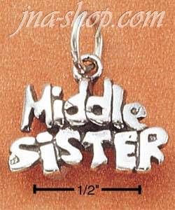 Sterling Silver Middle Sister Charm Pendant