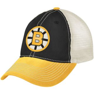 CCM Boston Bruins Black Gold Vintage Mesh Flex Fit Hat L XL
