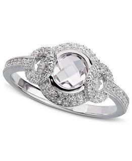 CRISLU Ring, Platinum Over Sterling Silver Cubic Zirconia Ring (1 1/4