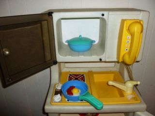 TIKES KITCHEN STOVE OVEN MICROWAVE & ACCESSORIES CHILD SZ. 35 TALL