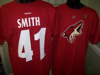 Phoenix Coyotes Reebok Mike Smith Player Jersey T Shirt Sz Large