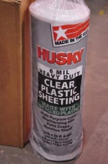10 x 25 6 Mil Clear Husky Plastic Sheeting Poly Visqueen Painters