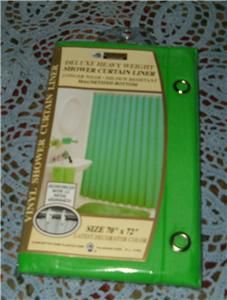 Green Shower Curtain Liner Mildew Resistant