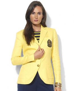 Lauren Ralph Lauren Jacket, Embroidered Linen Blazer   Womens Jackets