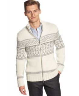 Tasso Elba Sweater, Snowflake Lambswool Blend Cardigan   Mens Sweaters